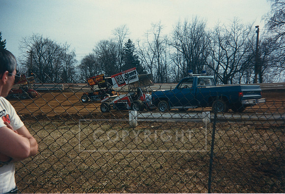 #86 George Streaker, #19 Stevie Smith and #69 Van May Williams Grove 3-8-87