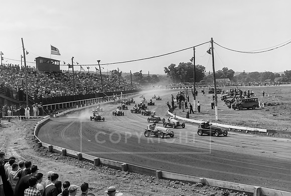 #8 Sam Banks, #1 Babe Bower and #2 Joe Garson 100-Lap Midget Race at Union
