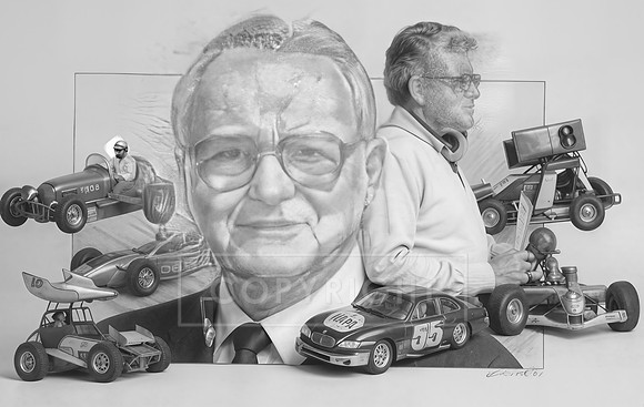 Chris Economaki Pencil Drawing