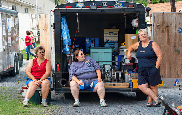 Karen Kim and Beth at the Club Trailer