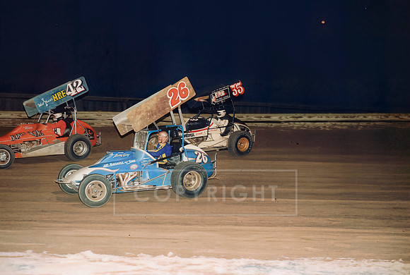 #26 Barry Camp, #42 Tommy Spriggle and #35 Jay Myers at Williams Grove-3