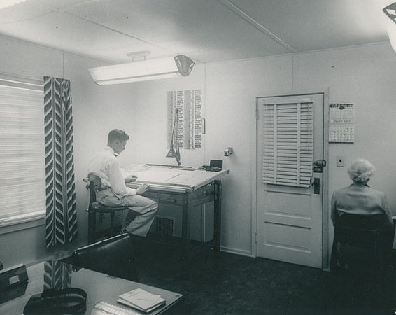 Crescent Industries - Daryl Paules at Drafting Board Age-15 Mrs Rohrbaugh-Secretary