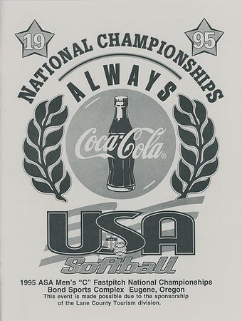 USA Softball 1995 ASA Men's %22C%22 Fastpitch National Championships Eugene OR Program