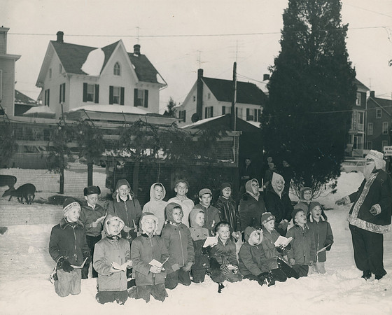 Children Carolers Santa and Deer