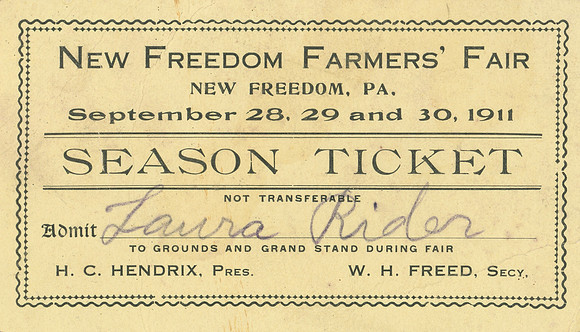 New Freedom Farmers Fair Season Ticket