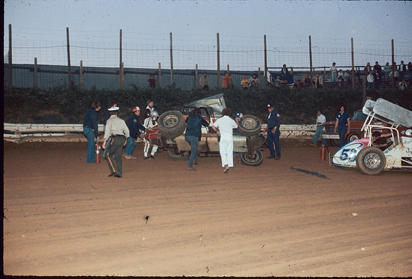 #99 Dave Reigle Wrecked Car at Williams Grove-2