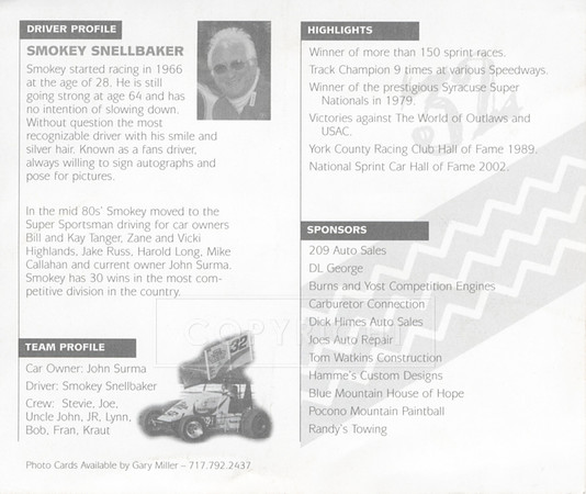 #32 Smokey Snellbaker Hero Card back