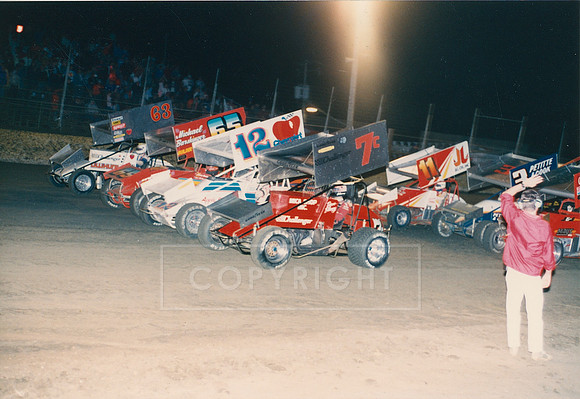 Sprint Car 4-Wide at East Bay